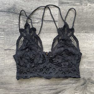Free People Adella Black Lace Bralette